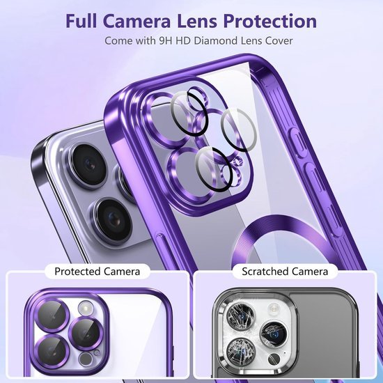 iPhone 16 Hoesjes – MagSafe Compatible Backcover – Ingebouwde Camerabescherming – Paars-Ilumina Benelux