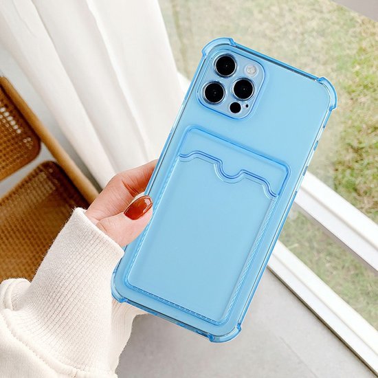 iPhone 11 Pro Max Hoesjes – TPU Backcover – Schokbestendig – Pasjeshouder – Blauw-Ilumina Benelux