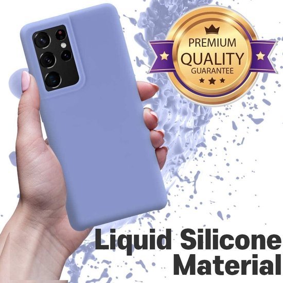 Samsung Galaxy S21 Ultra Hoesjes – Liquid Siliconen Backcover – Soft Touch – Flexibel – Paars-Ilumina Benelux