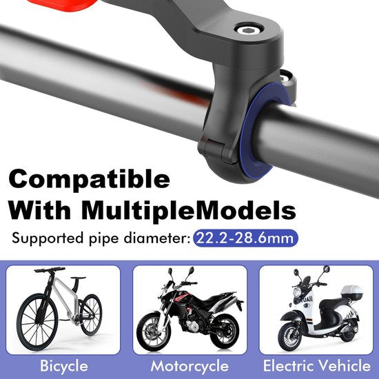 Telefoonhouder fiets – Universeel – Voor fiets motor scooter – Stevige stuurmontage – Zwart-Ilumina Benelux