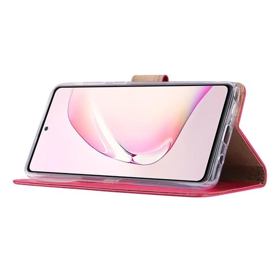 Samsung Galaxy Note 10 Lite Hoesjes – Bookcase Portemonnee Hoes – Pasjeshouder – Magneetsluiting – Roze-Ilumina Benelux