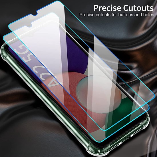 Samsung Galaxy A22 4G Hoesjes – Siliconen Backcover – Schokbestendig – Transparant – Inclusief Screenprotector