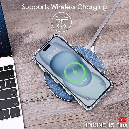 iPhone 15 Plus Hoesjes – Crystal Clear Backcover – Schokbestendig – Transparant-Ilumina Benelux