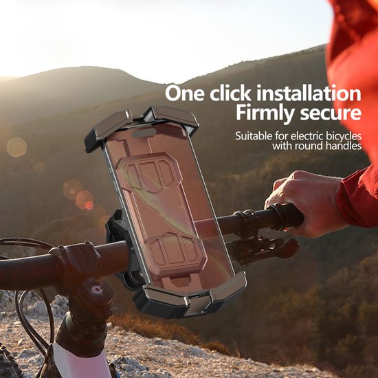 Telefoonhouder fiets – Stuurhouder – Schokbestendig – 360° draaibaar – Universeel voor iPhone & Samsung – Zwart-Ilumina Benelux