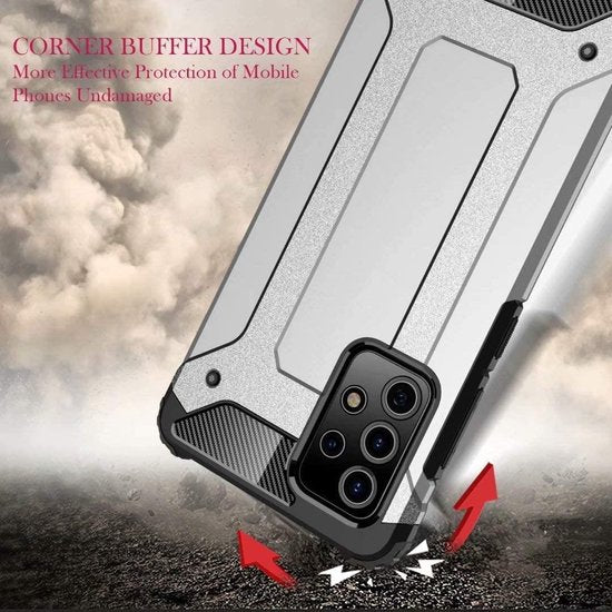 Hoesje Geschikt voor: Samsung Galaxy A52 (4G & 5G) / A52s Armor Hybrid - Blauw