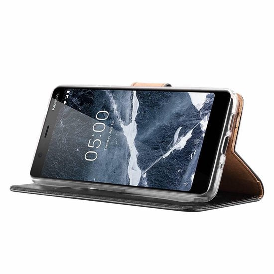 Nokia 5.1 Hoesjes – Portemonnee Hoes – Pasjeshouder – 2x Screenprotector – Zwart-Ilumina Benelux