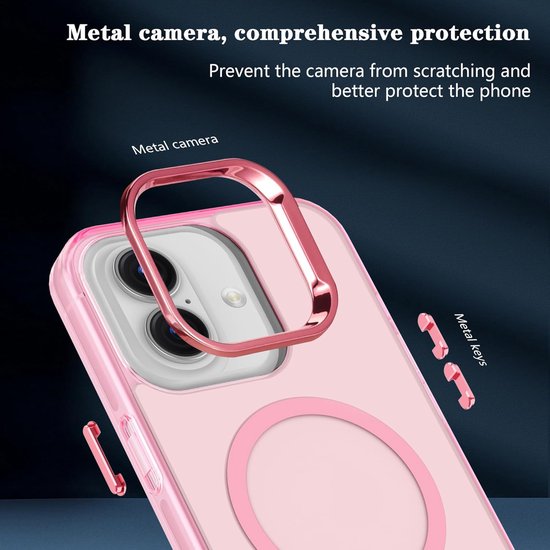 iPhone 16 Hoesjes – Magnetische Backcover – MagSafe Compatibel – Slank & Schokbestendig – Roze-Ilumina Benelux