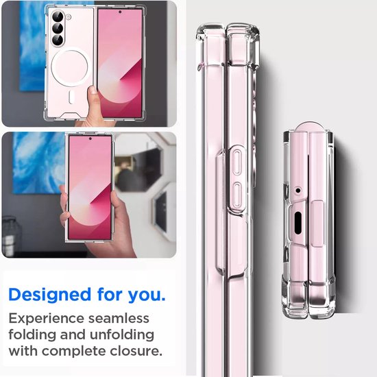 Samsung Galaxy Z Fold 6 Hoesjes – Transparante TPU Backcover – MagSafe Compatibel – Schokbestendig – Dun & Flexibel – Doorzichtig-Ilumina Benelux