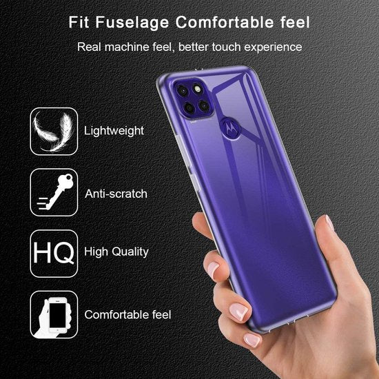 Motorola Moto G9 Power Hoesjes – Transparante Siliconen Backcover – Inclusief 2 Screenprotectors – Anti-kras-Ilumina Benelux