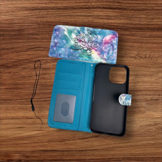 Xiaomi Redmi 10C Hoesjes – Portemonnee Book Case – Pasjeshouder – Magneetsluiting – Never Stop Dreaming Print-Ilumina Benelux