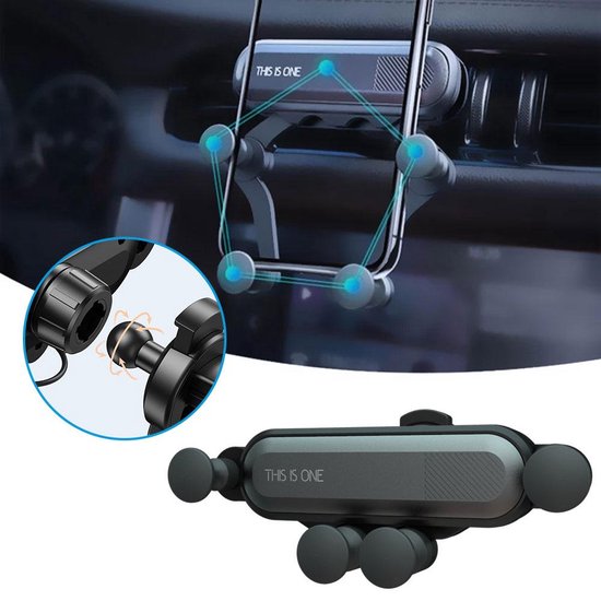 Telefoonhouder auto – Ventilatierooster & Dashboard – 360° Draaibaar – Geschikt voor iPhone & Samsung – Zwart-Telefoonhouders-Ilumina Benelux