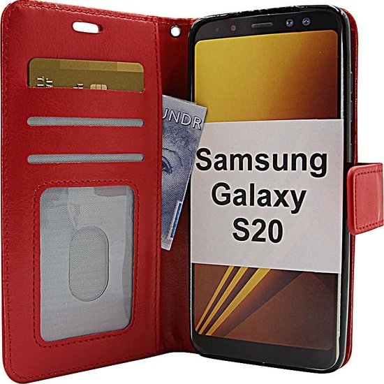 Samsung Galaxy S20 5G Hoesjes – Portemonnee Hoes – Pasjeshouder – Magneetsluiting – Rood-Ilumina Benelux