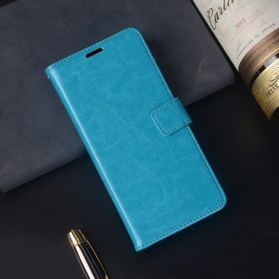 Samsung Galaxy A14 Hoesjes – Bookcase Portemonnee – Pasjeshouder – 3x Gehard Glas Screenprotector – Turquoise-Ilumina Benelux