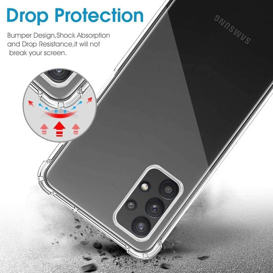 Samsung Galaxy A33 5G Hoesjes – Siliconen Backcover – Schokbestendig – 2x Screenprotector Gehard Glas – Transparant-Ilumina Benelux