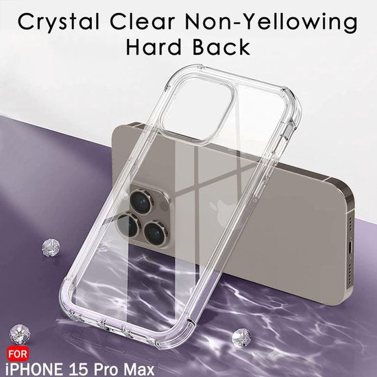 iPhone 15 Pro Max Hoesjes – Ultra-Hybrid Backcover – Schokbestendig – Crystal Clear – Transparant-Ilumina Benelux