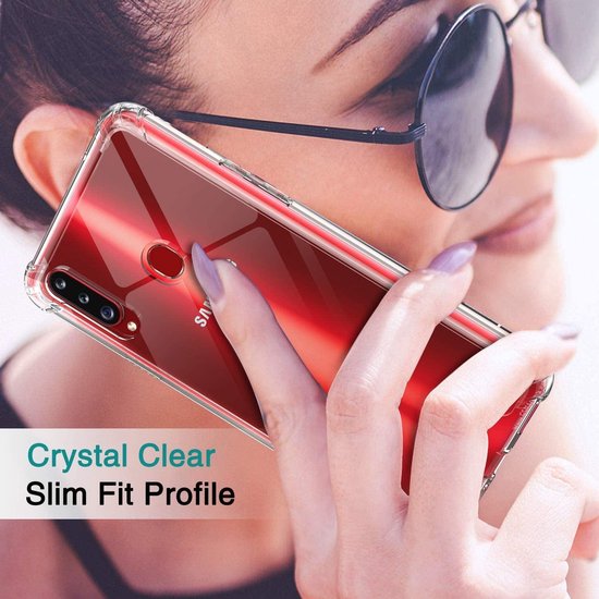 Anti-Shock silicone hoesje met 2 Pack Screenprotector Glas Geschikt voor: Samsung Galaxy M21