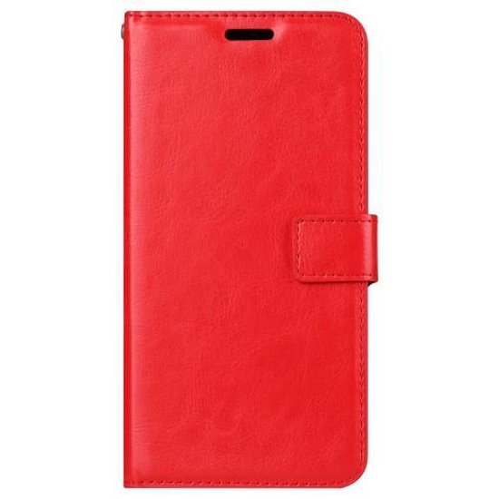 Samsung Galaxy A6 Plus 2018 Hoesjes – Bookcase Portemonnee Hoes – Pasjeshouder – Magneetsluiting – Rood-Ilumina Benelux