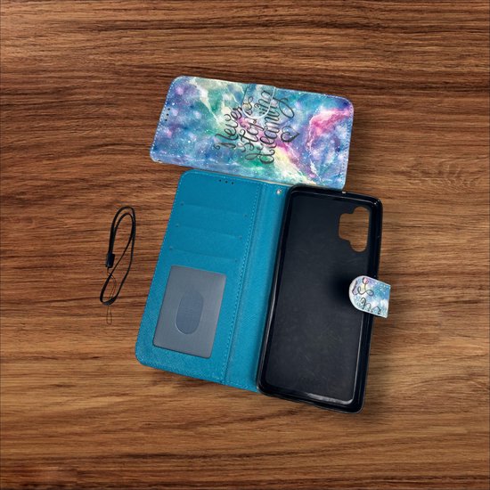 Samsung Galaxy A32 4G Hoesjes – Portemonnee Book Case – Pasjeshouder – Magneetsluiting – Never Stop Dreaming Print-Ilumina Benelux