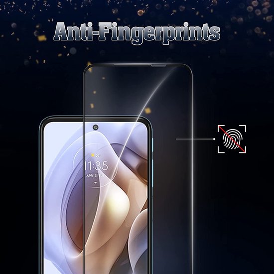Full Cover Screenprotector - Geschikt voor Motorola Moto E32 / E32 - 9H Glas (1-Pack)