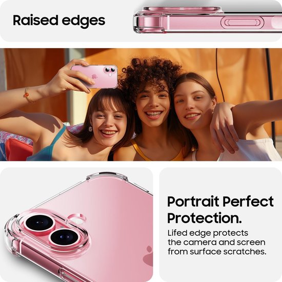 iPhone 16 Plus Hoesjes – Siliconen TPU Backcover – Schokbestendig – Camera Beschermer – Transparant-Ilumina Benelux