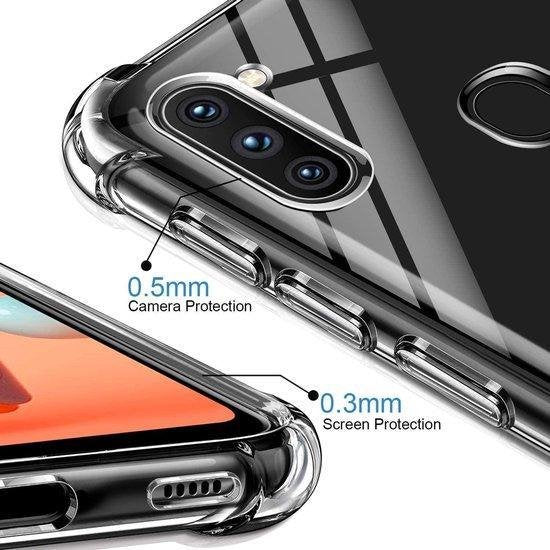Samsung Galaxy A12 Hoesjes – Schokbestendige Siliconen Bumper – Transparant – Inclusief 3x Screenprotector – Anti-kras-Ilumina Benelux