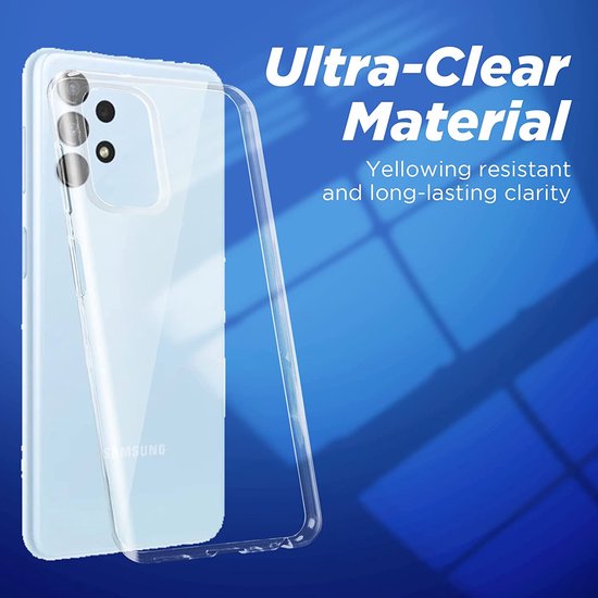 Samsung Galaxy A13 4G Hoesjes – Transparante Siliconen Backcover – Met 2x Screenprotector Gehard Glas – Anti-kras-Ilumina Benelux