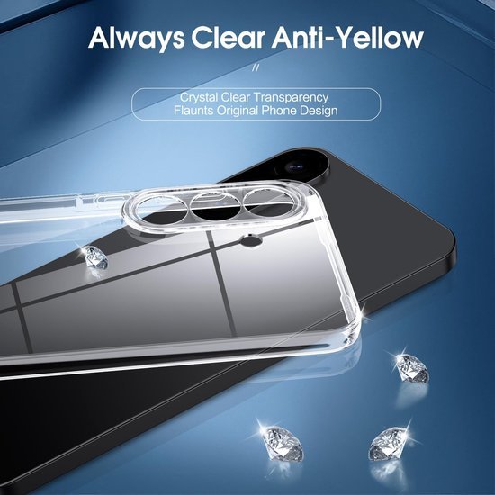 Samsung Galaxy A56 Hoesjes – Transparante Siliconen Backcover – Inclusief 3x Screenprotector Gehard Glas – Anti Kras-Ilumina Benelux