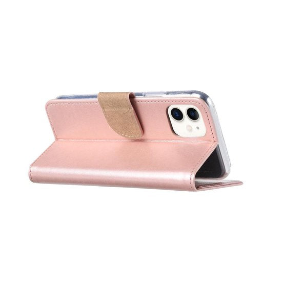 iPhone 11 Hoesjes – Portemonnee Bookcase – Magneetsluiting – Inclusief 2x Full Screenprotector – Roségoud-Ilumina Benelux
