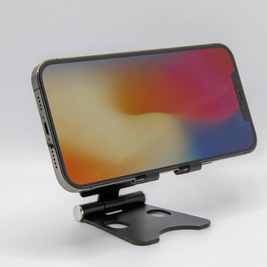 Telefoonhouder bureau – Opvouwbaar & Verstelbaar – Voor Smartphone & Tablet – Antislip Standaard – Zwart-Ilumina Benelux
