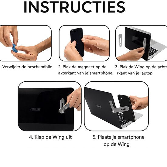 Telefoonhouder – Magnetische schermclip – Voor laptop monitor tablet auto – Universeel – Zwart-Ilumina Benelux