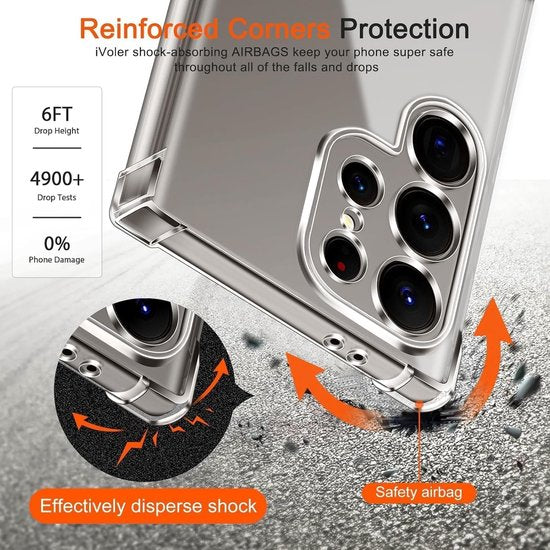 Samsung Galaxy S23 Ultra Hoesjes – Siliconen Backcover – Schokbestendig – Camera Beschermer – Transparant-Ilumina Benelux
