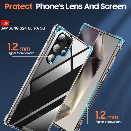 Samsung Galaxy S24 Ultra Hoesjes – Ultra-Hybrid Backcover – Schokbestendig – Crystal Clear Transparant-Ilumina Benelux