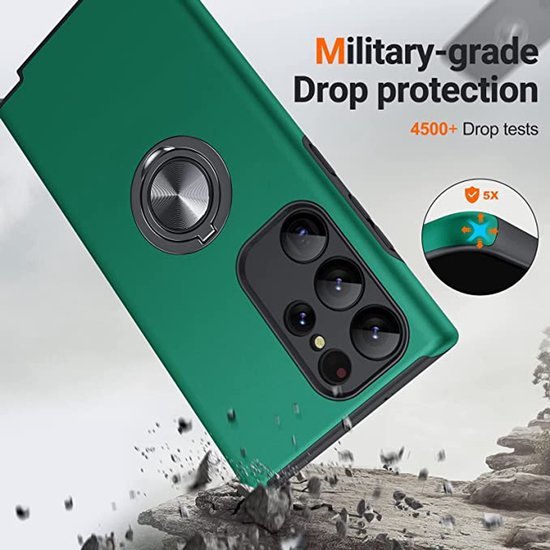 Samsung Galaxy S25 Ultra Hoesjes – Schokbestendige Backcover – Inclusief Gehard Glas Screenprotector – Groen-Ilumina Benelux