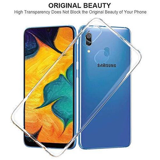 Samsung Galaxy A40 Hoesjes – Transparante TPU Siliconen Backcover – Soft Case – Inclusief 2x Screenprotector – Transparant