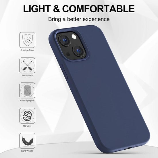 iPhone 13 Hoesjes – Liquid Siliconen Backcover – Flexibel TPU – Schokbestendig – Blauw-Ilumina Benelux
