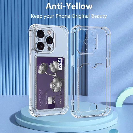 iPhone 15 Plus Hoesjes – Schokbestendig TPU Backcover – Pasjeshouder – Transparant-Ilumina Benelux