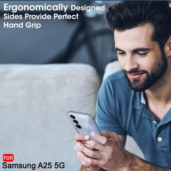 Samsung Galaxy A25 Hoesjes – Ultra-Hybrid Backcover – Schokbestendig – Crystal Clear Transparant