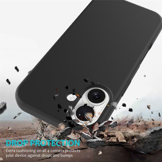 iPhone 17 Hoesjes – Liquid Silicone Backcover – Softcase – Incl. Screenprotector & Camera Lens Protector – Zwart-Ilumina Benelux