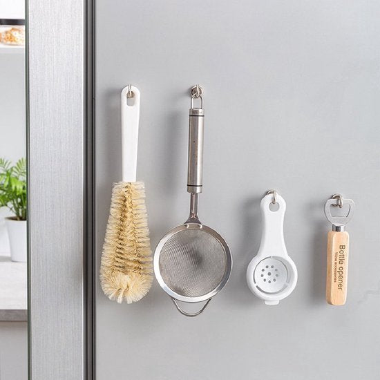 Magneethaak – Neodymium Magnetische Haak 60 mm – Ultra Sterk – Verwijderbaar – Wandhaak Zonder Boren – Zilver-Ophangmagneet-Ilumina Benelux