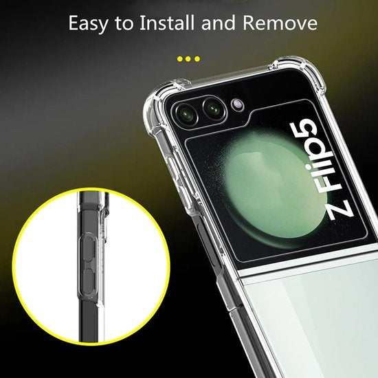 Samsung Galaxy Z Flip 5 Hoesjes – Siliconen Backcover – Schokbestendig – Transparant-Ilumina Benelux