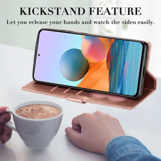 Oppo A15 Hoesjes – Glitter Portemonnee Case – Rits – Koord – Pasjeshouder – Roségoud-Ilumina Benelux