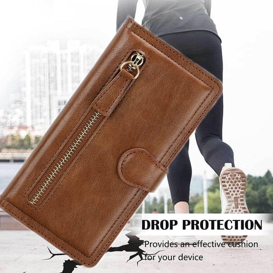 Premium Vintage Wallet Hoesje Geschikt voor Samsung Galaxy A23 5G - DonkerBruin