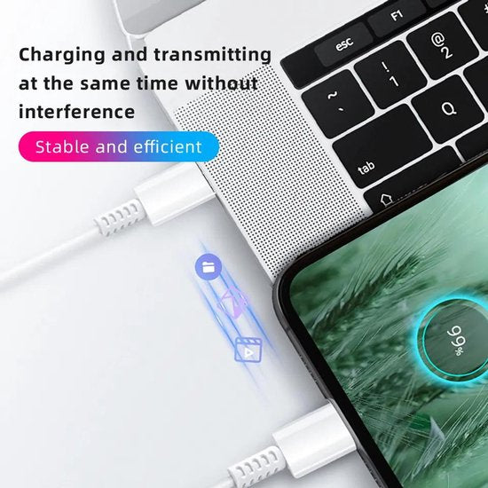 USB-C Oplader – Geschikt voor iPhone & iPad – 25W Snellader – USB-C naar Lightning Kabel 3M-Oplader-Ilumina Benelux
