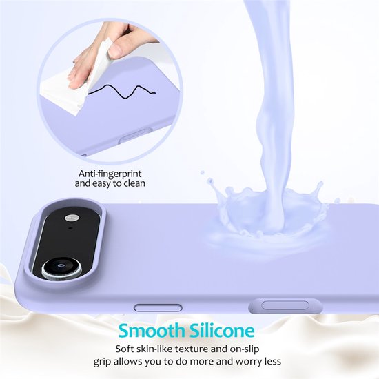iPhone Air Hoesjes – Liquid Silicone Backcover – Soft Touch – Inclusief Screenprotector & Camera Lens Protector – Lila-Ilumina Benelux