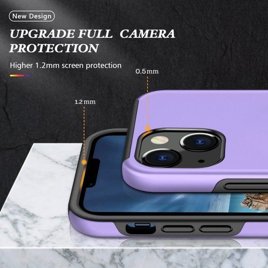 iPhone 15 Plus Hoesjes – Backcover met Vingerring & Magneet – Anti-drop – Paars-Ilumina Benelux