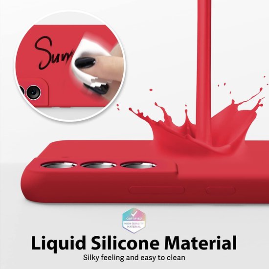 Samsung Galaxy S22 Plus Hoesjes – Liquid Solid Siliconen Backcover – Schokbestendig – Rood-Ilumina Benelux
