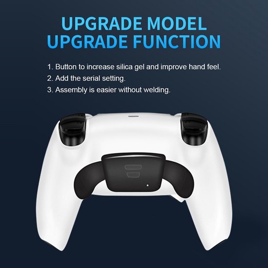 Controller Paddle Remap Kit – Geschikt voor PS5 DualSense – Dual Back Button Extension – Turbo Functie – Zwart-Ilumina Benelux