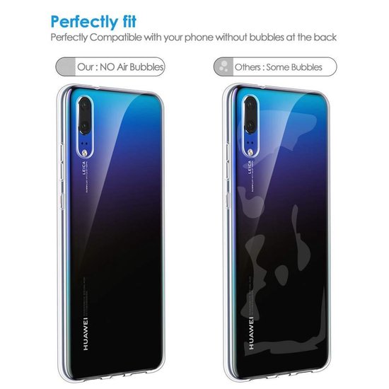 Huawei P30 Lite Hoesjes – Transparante TPU Siliconen Backcover – Soft Case – 2x Screenprotector Gehard Glas-Ilumina Benelux
