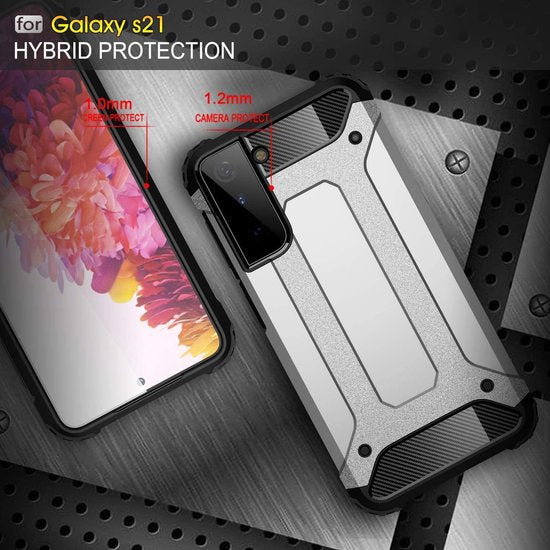 Samsung Galaxy S21 Plus Hoesjes – Armor Hybrid Backcover – Schokbestendig – Roségoud-Ilumina Benelux