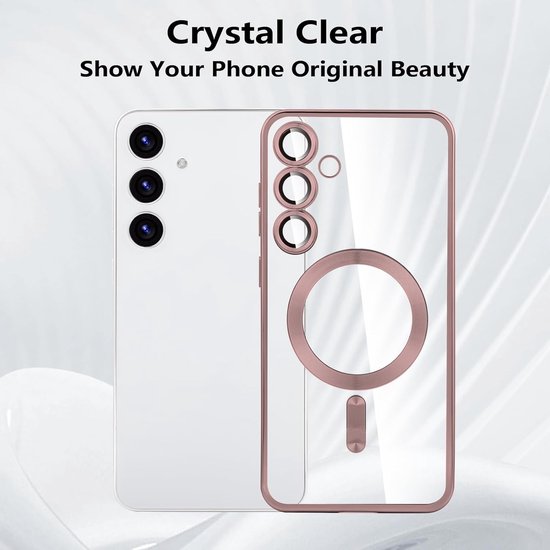Hoesje Geschikt voor: Samsung Galaxy A36 Magsafe Compatible - Roségoud - Back Cover met ingebouwde Camera lens Protector